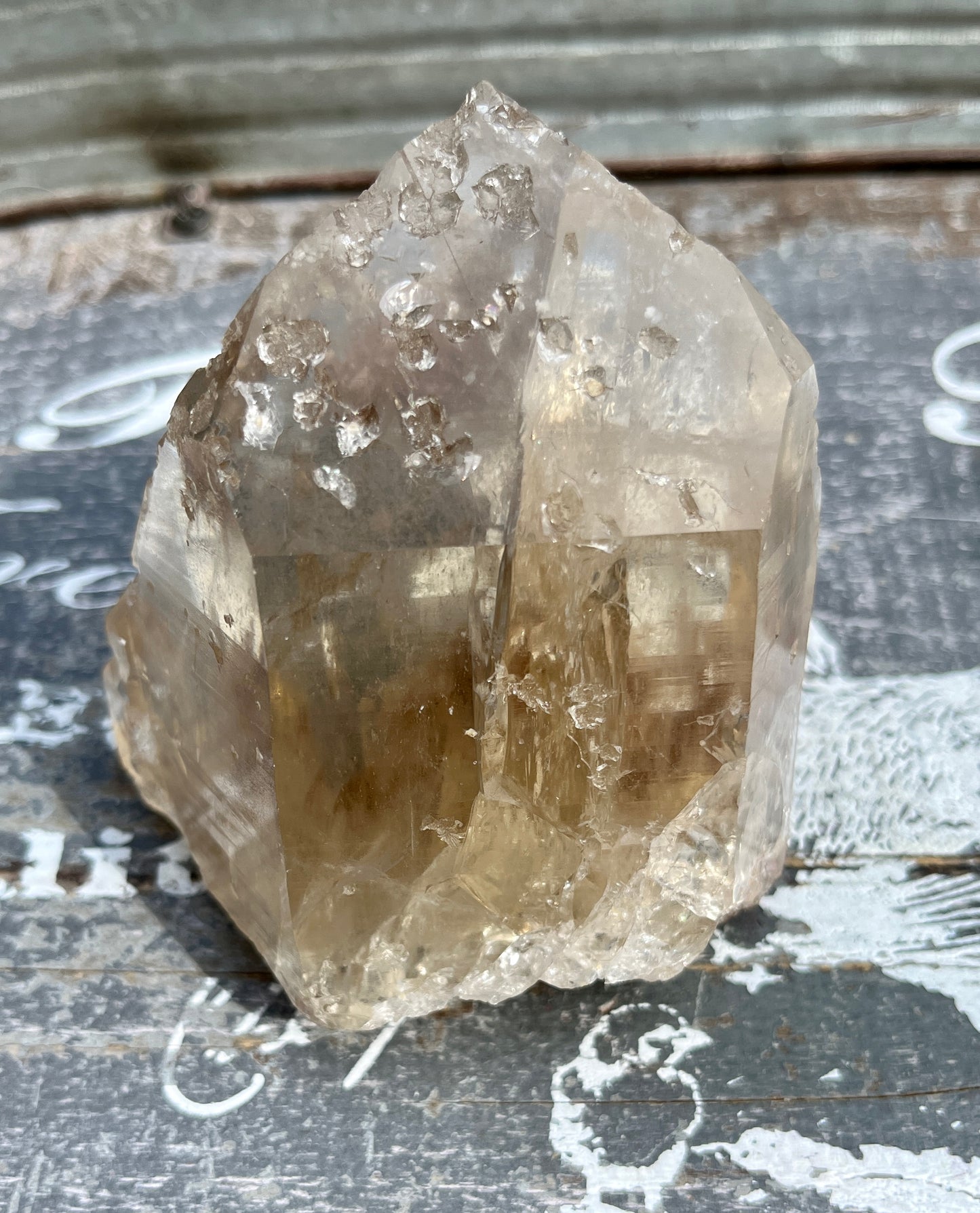 Gorgeous Natural Genuine Citrine point with Lepidolite from Brazil!