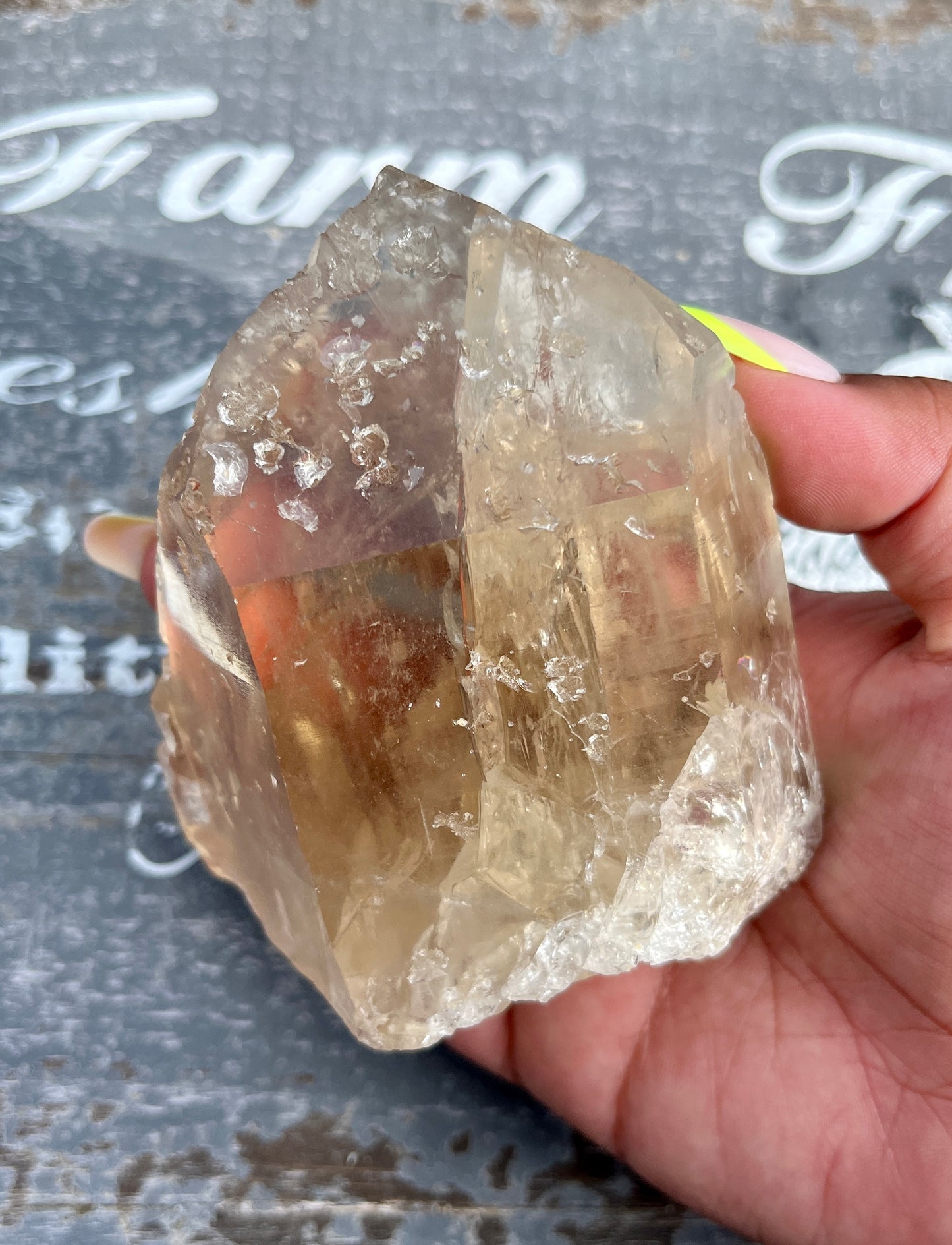 Gorgeous Natural Genuine Citrine point with Lepidolite from Brazil!