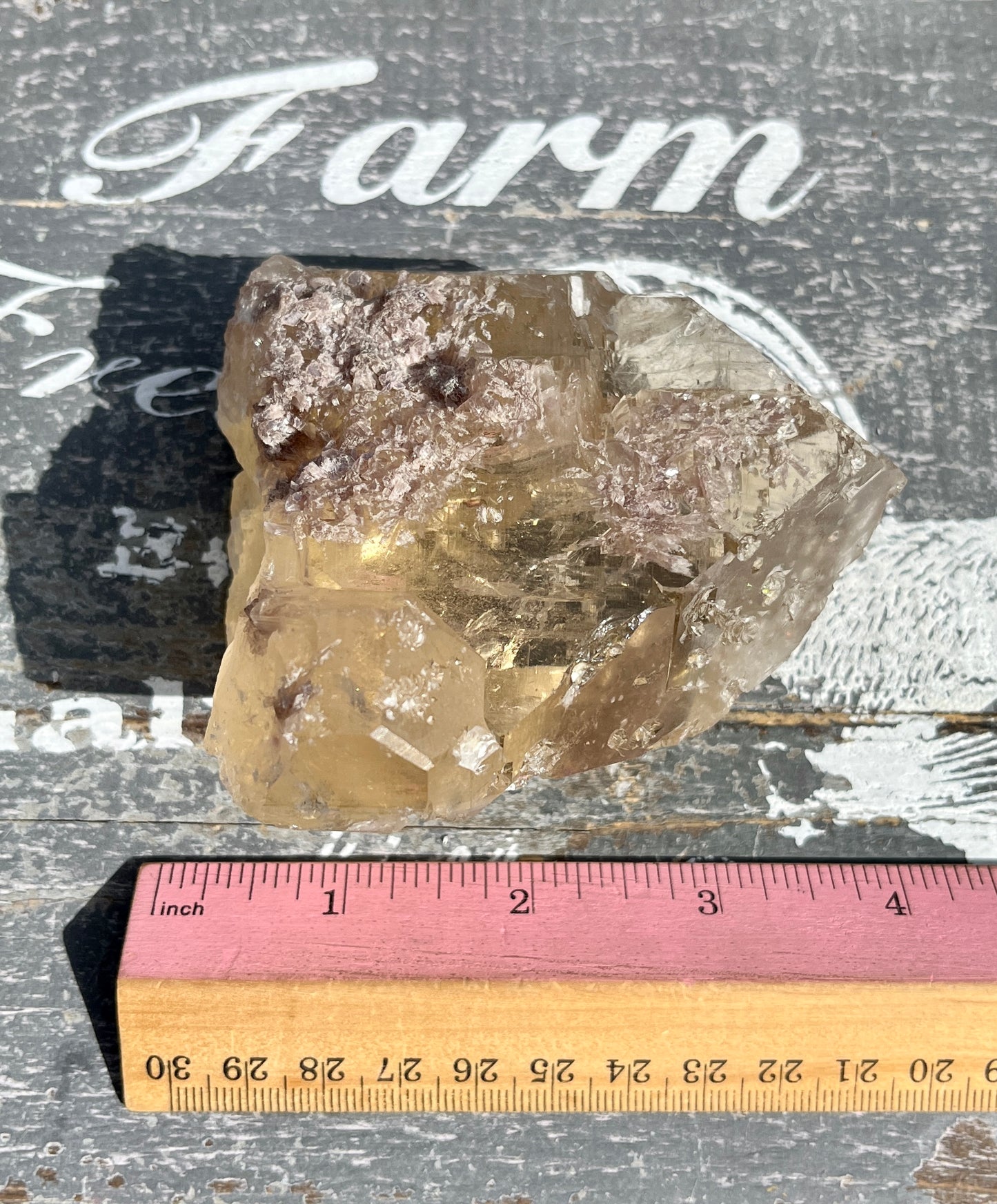 Gorgeous Natural Genuine Citrine point with Lepidolite from Brazil!